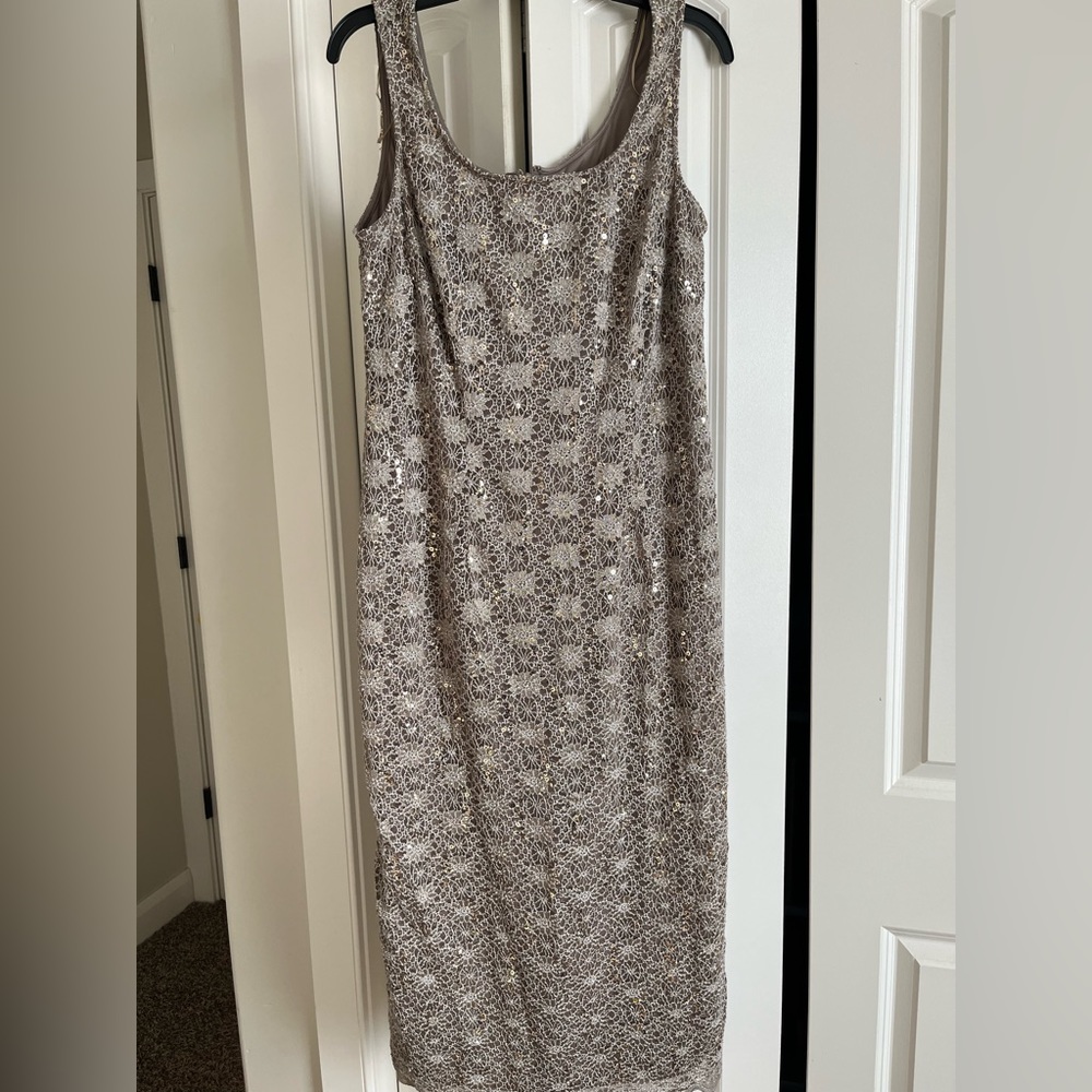 2 piece R&M Richards lace and sequin dress